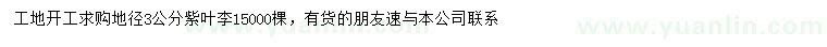 求購地徑3公分紫葉李