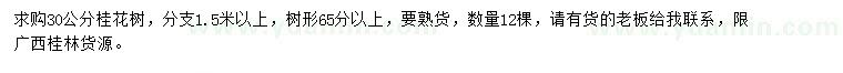 求購(gòu)30公分桂花樹