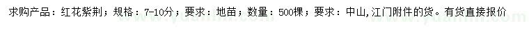求購(gòu)7-10公分紅花紫荊