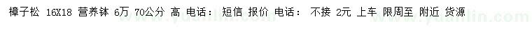 求購(gòu)70公分高樟子松