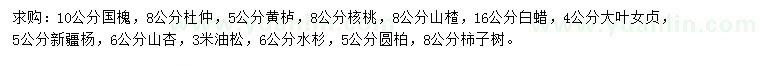 求購國槐、杜仲、黃櫨等