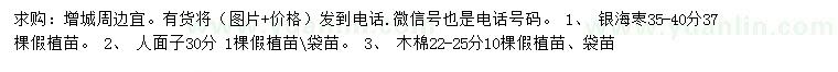 求購(gòu)銀海栆、人面子、木棉