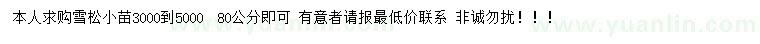 求購0.8-1米雪松小苗