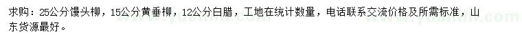 求購(gòu)饅頭柳、黃垂柳、白臘