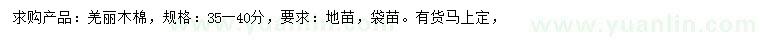 求購(gòu)35-40公分美麗木棉