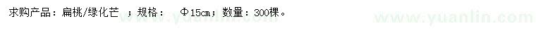 求購15公分扁桃、綠化芒