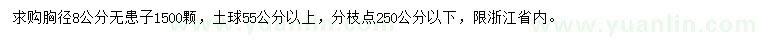 求購(gòu)胸徑8公分無(wú)患子