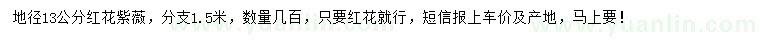 求購地徑13公分紅花紫薇