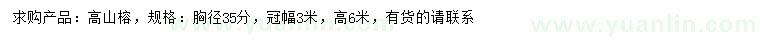 求購胸徑35公分高山榕