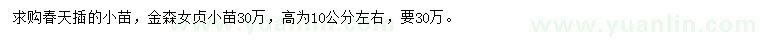 求購(gòu)高10公分左右金森女貞小苗