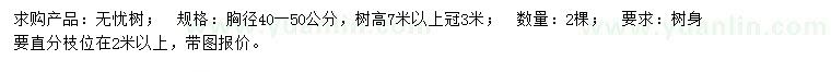 求購(gòu)胸徑40-50公分無(wú)憂樹(shù)