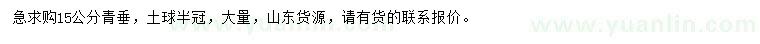 求購(gòu)15公分青垂