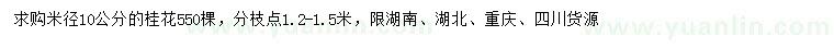 求購米徑10公分桂花