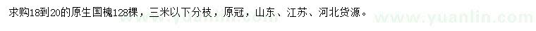 求購18-20公分原生國槐