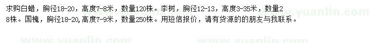 求購白蠟、李樹、國槐
