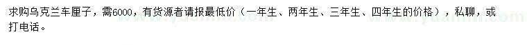 求購烏克蘭車?yán)遄? />
                        <br />
                        <label style=