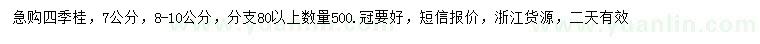 求購(gòu)7、8-10公分四季桂