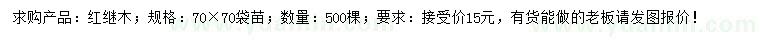 求購(gòu)70*70公分紅繼木