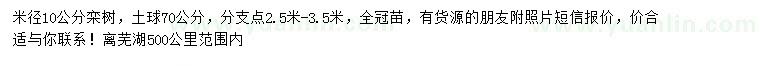 求購(gòu)10公分欒樹
