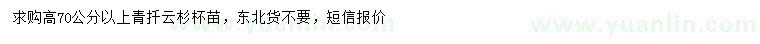 求購(gòu)高70公分以上青扦云杉