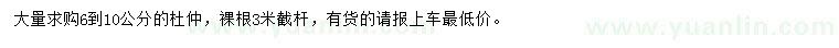 求購6-10公分杜仲
