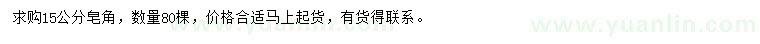 求購(gòu)15公分皂角