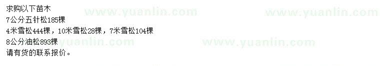 求購五針?biāo)?、雪松、油? />
                        <br />
                        <label style=