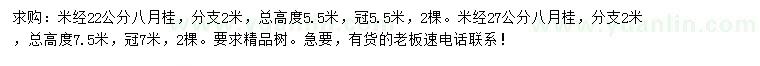 求購(gòu)米徑22、27公分八月桂