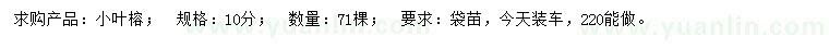 求購10公分小葉榕