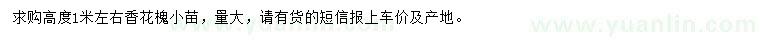 求購(gòu)高1米左右香花槐小苗