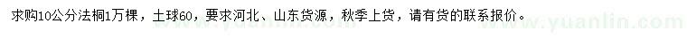 求購(gòu)10公分法桐