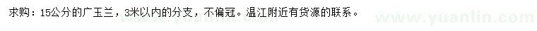 求購15公分廣玉蘭