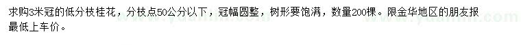 求購冠幅3米八月桂