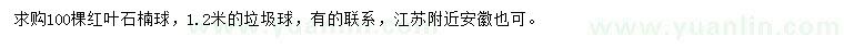 求購(gòu)1.2米紅葉石楠球
