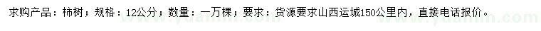 求購12公分柿樹