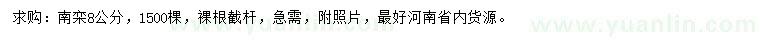求購8公分南欒
