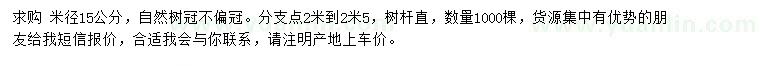 求購米徑15公分大葉女貞