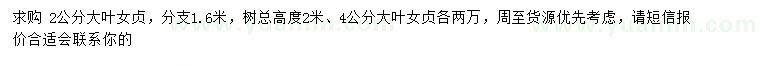 求購(gòu)2、4公分大葉女貞