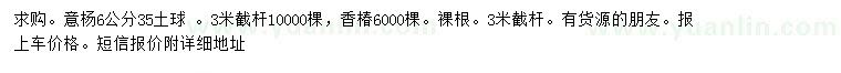 求購(gòu)6公分意楊、香椿