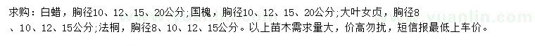 求購白蠟、國槐、大葉女貞等