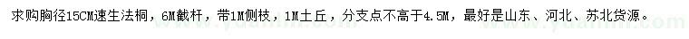 求購(gòu)胸徑15公分速生法桐