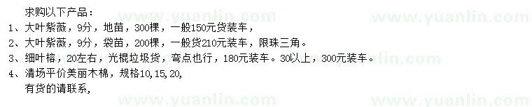 求購(gòu)大葉紫薇、細(xì)葉榕、美麗木棉