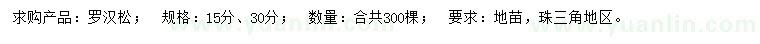 求購15、30公分羅漢松