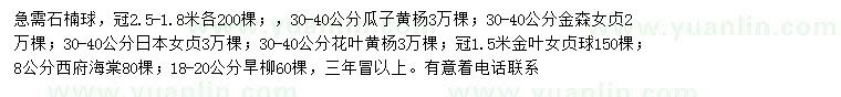 求購石楠球、瓜子黃楊、金森女貞等