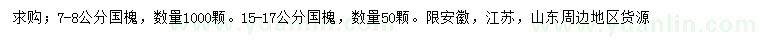 求購7-8、15-17公分國槐