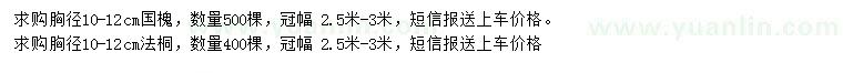求購(gòu)胸徑10-12公分國(guó)槐、法桐