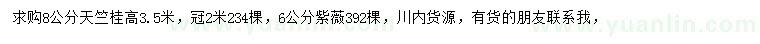求購(gòu)8公分天竺桂、6公分紫薇