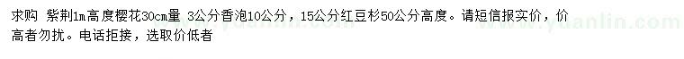 求購(gòu)紫荊、櫻花、香泡等
