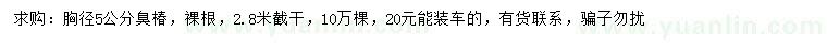 求購胸徑5公分臭椿