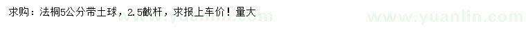 求購5公分法桐